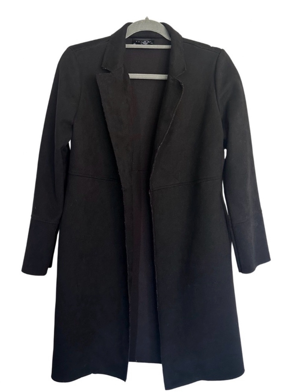 Premise Black Open-Front Long Jacket